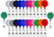 24 Pièces clip de badge rétractable, Porte badge Multicolore Enrouleur, Bobine de titulaire de carte d'identité avec Yoyo et Cordon Résistant, 12 couleurs 75cm Extensible