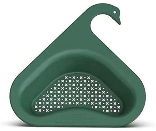BOKIOESDE Escurridor de fregadero de cocina, soporte para grifo, estante colador, coladores de basura para alimentos y frutas, organización de estantes, Verde