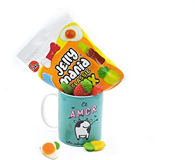 Tazas graciosas con frase Tazas originales para regalar Regalos originales para hombre y mujer Caja regalo cumpleaños Amigo invisible (Vaca)