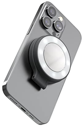 ShiftCam SnapLight – LED-Selfie-Ringlicht mit Vier Helligkeitseinstellungen und eingebautem Akku – Magnetische Halterung lässt Sich an jedem Telefon befestigen