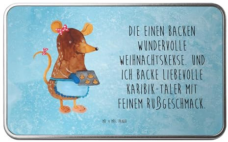 Mr. & Mrs. Panda Metalldose rechteckig Maus Kekse - Geschenk, Blechdose, Weihnachtsdeko, Wintermotiv, Advent, Vesperdose, Vorratsbox,