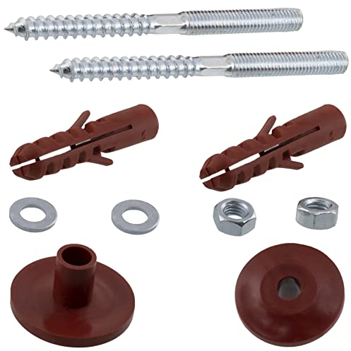 AERZETIX - C65159 - Kit de fixation murale pour lavabo suspendu sanitaire vis M8x100 mm - goujons filetés - cheville Ø10x50 mm - jeu ensemble de montage pour vasque travaux fixation plomberie