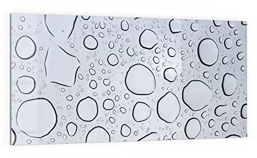 DEQORI Küchenrückwand Glas | Motiv Wassertropfenmuster | 100x50 cm | Bad- oder Herd-Rückwand | Herdblende Spritzschutz für Küche & Badezimmer | moderne Deko für Fliesenspiegel