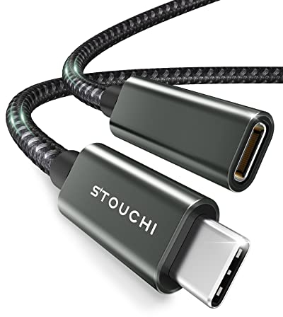 Stouchi USB C Verlängerungskabel 1,8m, USB Typ C Stecker auf Buchse USB 3.2(5 Gbit/s) 100W Schnelllade-und Audio-Datenübertragungskabel Kompatibel für Pad mini 6,M1 M2 MacBok Pro,Pixel 7 Dunkelgrün