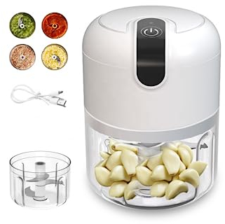 Portable Cordless Rechargeable Mini Chopper, 250 ml, for Garlic, Meat, Vegetables, Baby Food, and Picnics