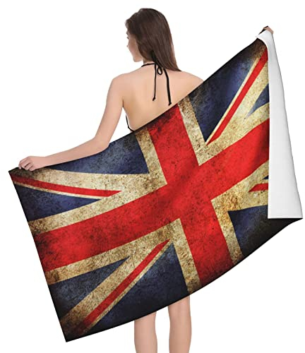 Strandtücher Union Jack Strandtuch Sandfreie Strandlaken Pflegeleicht Saunatuch Für Wandern Spa Reise,80X130Cm
