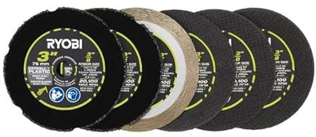 Ryobi Ensemble de roues de coupe en carbure de 3 po (6 pièces)