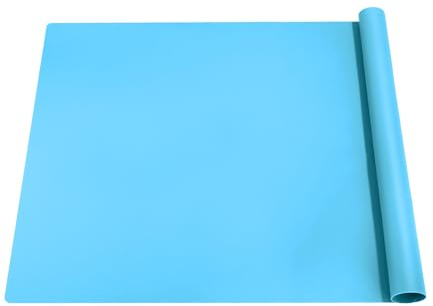 Xespis Silikonmatte Groß 70x50 cm, Silikonmatte für Epoxidharz, Bastelunterlage, Silikon Bastelmatte, Malunterlage für Kinder, Mehrzweck Antihafte Rutschfeste Silikon Unterlage, Platzset(Seeblau)