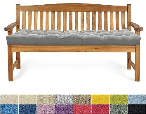 PHUSTJKL Bankauflage Bankkissen 180X45X6CM Sitzkissen für Bank rutschfeste Bankpolster Gartenbankkissen Rückenkissen Schaukel Stuhlkissen für Outdoor/Indoor Gartenmöbel Terrasse-Grau