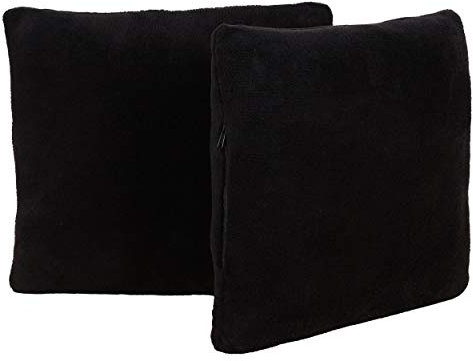 Betz 2 Stück Kuschelkissen mit Füllung Dekokissen Couchkissen Sofakissen Zierkissen Romania Größe 36x36 cm Farbe schwarz