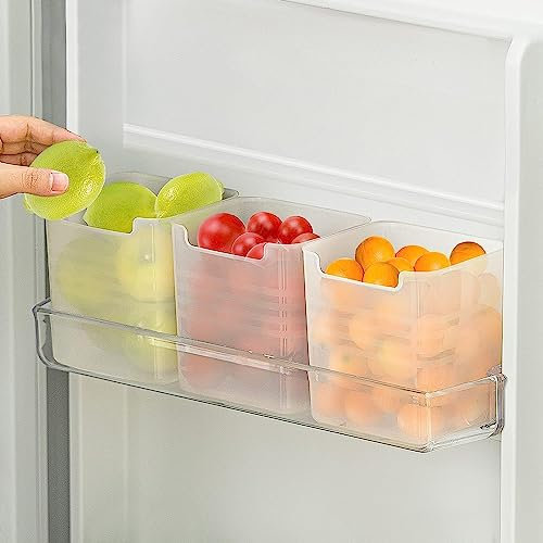 Refrigerator Organiser Box for Storage - Fridge Side Door Storage Containers - Home Organizer for Cabinets, Pantries and Drawers,Kitchen, Fruit Box, set of 3