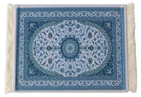 Pmnzdy Teppich Mauspad Orientteppich Mousepad Mouse Pad Mini Teppich Mauspad mit Teppichfransen Klein Maus Teppich Mauspad Büro Computer Tischdekoration Zubehör 28 x 18 cm