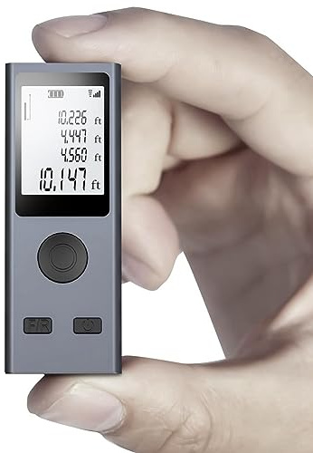 TsoLay Mini-Entfernungsmessgerät, 131 Fuß/40 M, ±2 mm Genauigkeit, Einheitenumschaltung M//Fuß, Entfernung/Fläche/Volumen/Pythagoras, Einfache Installation