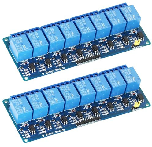 GERUI Módulo de relé de 2 Piezas de 5 V y 8 Canales, Placa de Interfaz del módulo de relé con Disparador de bajo Nivel optoacoplador Compatible con Arduino, incluidos AVR, PIC, Arm, PLC