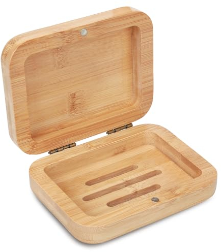Boîte de Rangement en Bambou Naturel Pour Accessoires de Maison - Porte-Savon Fait à la Main Pour Salle de Bain