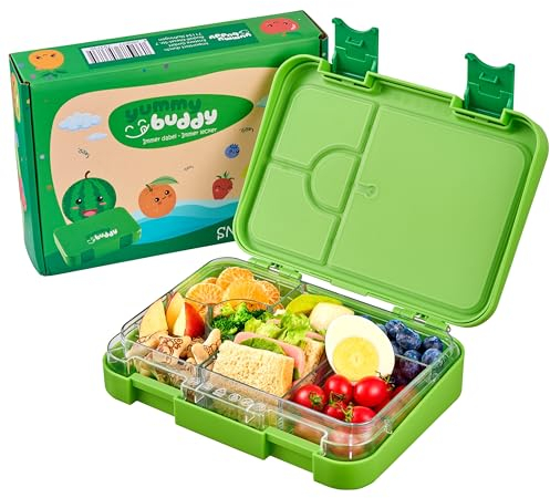 ecosa yummybuddy Snackbox Brotdose Kinder mit Fächern Brotbüchse Pausenbox Mahlzeitbehälter Speisebox Mittagessenbehälter Vesperdose Essensbehälter Brotzeitbox Lunchbox