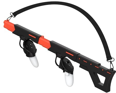 Gewehrgriff VR Stock Controller Zubehör für Meta Quest 3S/Quest 3, 2 in 1 Humanisierter Pistolen-/Gewehrgriff mit Stock und Schleuder, Schnell abnehmbare magnetische Halterung