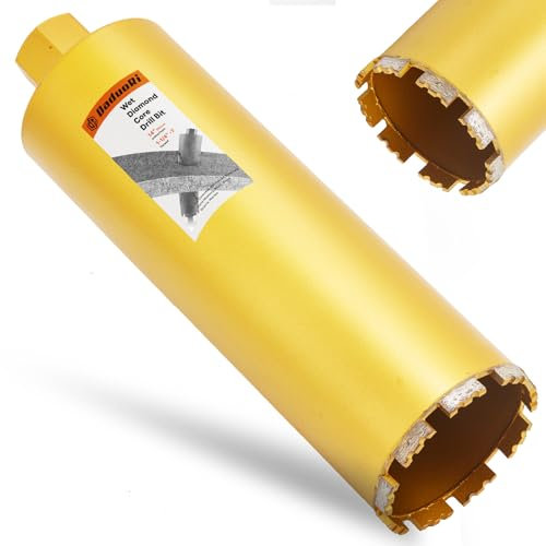 DaduoRi 6 Inch Wet Core Drill Bit, 6 Diameter x 14 Depth,1-1/4-7 Thread, High-Performance Diamond Core Bits for Reinforced Concrete with Rebar, Masonry, Brick Block,Cement, Stucco, Stone (152mm)