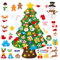Arbol De Navidad, 3.34 Ft/ 40pcs Bricolaje Iluminado Fieltro Árbol De Navidad Set, con 5m Luces Cuerda De Luz, Accesorios Muñeco De Nieve Y Numerosas Y Desmontables Decoraciones, para Niños Regalo