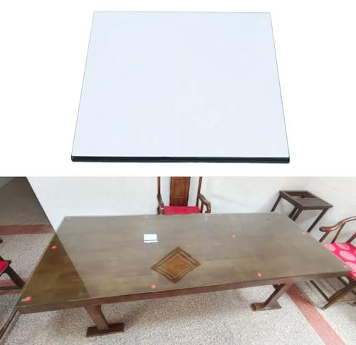 Hoiweqr Glasplatte 8mm Stärke Rechteckig/Eckig Gehärtetes Glas Scheibe Kaminplatte Bodenplatte, Glasboden Glasscheibe Glasplatte Für Glasregal Transparent, Langlebiges Klarglas(70x70cm)