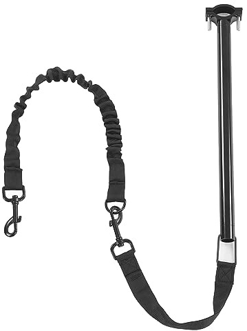 Correa de Metal para Perro y Bicicleta, Correa Retráctil para Mascotas con Manos para Entrenamiento de Ciclismo y Trote con Cuerda Elástica de 30 Pulgadas para Bicicletas en