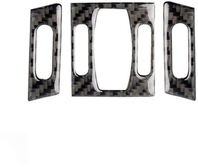 Interieurleisten 3 STÜCKE Kohlefaser Auto Front Klimaanlage Outlet Rahmen Trim Abdeckung Aufkleber Passend for BMW E60 5 Series 2005-10 Auto Tuning Zubehör Interieur Dekor Carbon