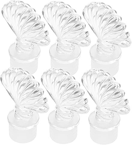 Amosfun 6pcs Aroma Diffuser Glass Bottle Plugs Elegant Dispenser Caps for Home Fragrance