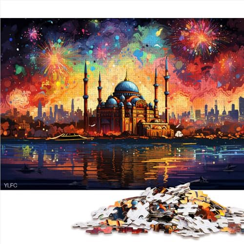 1000-teiliges Puzzle, farbenfrohes Istanbul, Türkiye-Papierpuzzle, für Erwachsene und Kinder ab 12 Jahren, einzigartige Heimdekoration und Geschenke. Größe: 26 x 38 cm.