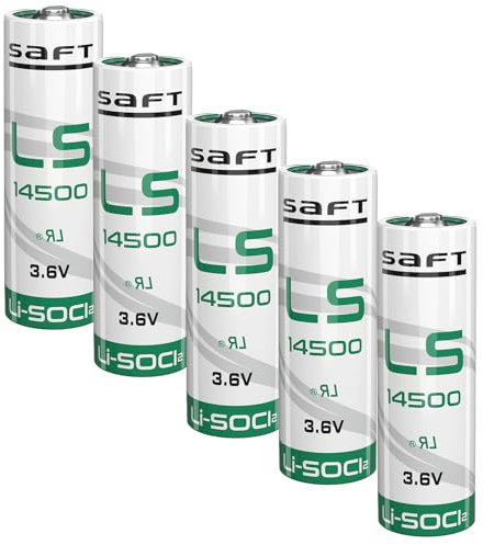 'Saft' AA 3.6V 2600mAh Lithium Battery Li-SOCL₂ Non-Rechargeable Battery SB-AA11 LS14500 TL-5903 SL-360 for Water Electricity Meter Gas PLC Facility Equipment Spare Generic Battery (5 Batteries)