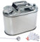 Kraftstoffkanister, 5L Edelstahl Camping Kraftstoffkanister mit Kraftstoffrohr und Handschuhen, Kraftstoffdose mit 3 Griffen zum Campen, Bootfahren oder Motorrennen, Camping -Kraftstoffkanister, Di