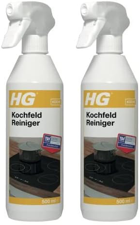 HG Kochfeld Reiniger, frisch duftender Reiniger für den täglichen Gebrauch, geeignet für Elektro-, Gas-, Induktions- und Cerankochfelder - 500 ml (Packung mit 2)
