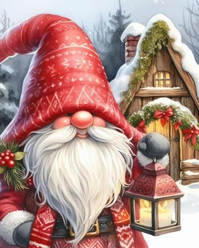 Xpdnmilq 5D-Diamant Kunst Malset DIY Diamantgemälde für Kinder und Erwachsene geeignet für die Dekoration zu Hause und im Büro – Alter Mann im Holzhaus – 40x50cm