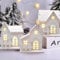 3 Stück Weihnachtsdorf mit Beleuchtung, Weihnachtsdeko Haus, Mini Weihnachten Wichtelhaus mit Licht, LED Deko Häuser Holz, Weihnachtshaus Beleuchtet Weihnachtsdeko Innen Holzhaus Lichthaus Winterdeko