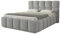 AGMAT-FURNITURE POLSTERBETT Luna mit Kopfteil, 180 x 200 cm, Doppelbett mit Bettkasten und Lattenrost aus Metall, Boucle Stoff: Grau