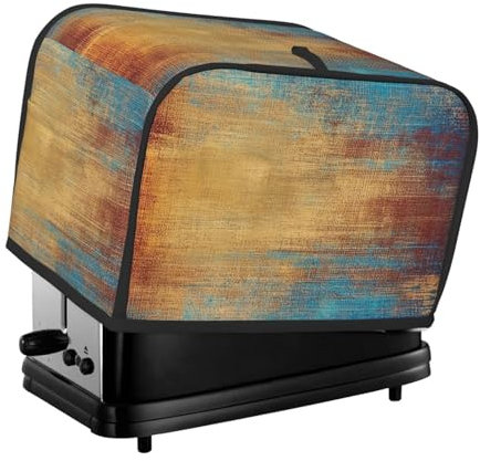 Blue And Orange Retro Abstract Messy Rust Printed Toaster Cover 2 Slice Kitchen Small Appliance Dust Cover Dust And Fingerprint Protection
