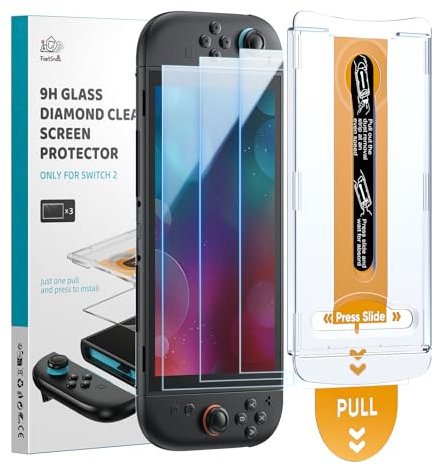 FASTSNAIL Verre Trempé pour Switch 2, Protection écran Compatible avec Nintendo Switch 2 Console, Switch 2 Accessoire
