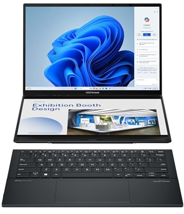 ASUS Zenbook Duo | Inkwell Gray | 2X 14 Touch WUXGA OLED | Core Ultra 5 125H | RAM: 16GB (DDR5) | SSD: 4TB | beleuchtete Tastatur | Windows 11 Pro | Office 2024 Pro #mit Notebooktasche
