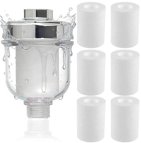 CDDCWZ Filtre calcaire douche,avec 6 éléments filtrants remplaçables | Filtre anti calcaire douche,efficace pour filtrer les impuretés de l'eau, filtre anticalcaire pour robinets ou douche