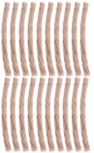HANABASS 20 Survival Wick Cords, Hemp Wax Infused Jute Rope | Braided Design, Easy Ignition, For Camping, Hiking, Outdoor Kits and Emergency Fire Starting