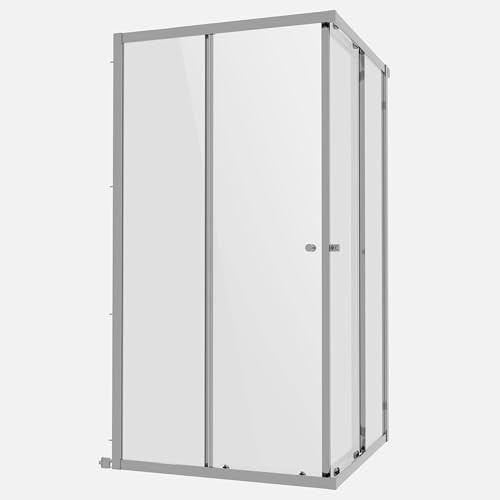 Baridi Corner Shower Entry Enclosure 900 x 900 x 1850mm with 6mm Tempered Glass - Chrome - DH299