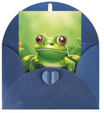 Longzehao Grußkarte mit Perlen-Motiv, Cartoon-Frosch, 1 Druck, Grußkarte für Weihnachten, Geburtstag, Erntedankfest