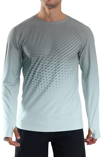 veepro Men’s UV Protection Long Sleeve T-Shirt Top Breathable Running Sport Gym Shirt Quick Dry Lightweight Rash Guard Shirts for Swimming, Hiking, Walking, Fishing