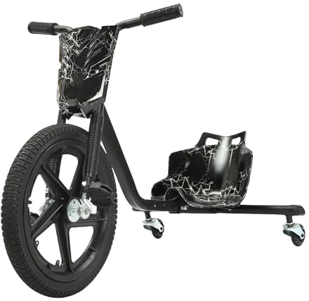 Kinder Drift Scooter, Kinderscooter Drifting Ride, Drift Scooter mit Pedale, Laufräder, Kinder Driftscooter, Pedal Go Kart, Dreirad für Kinder, für Kinders ab 6 Jahren, Tragfähigkeit 80Kg