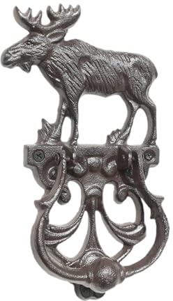 TTETTZ Türklopfer mit Elchmotiv, Wohnaccessoires, Robustes Eisen, Haustürklopfer