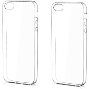 NOVAGO Lot de 2 Coque pour iPhone 5, iPhone 5S, iPhone SE 2016 Coque Gel Souple incassable et Solide