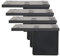 Refue 4 × Pieds de Meubles Noir, Pieds réglables d'armoires de Cuisine, Pieds de Soutien en Aluminium carrés, Coussin en Plastique imperméable，Hauteur ：4 cm - 40 cm