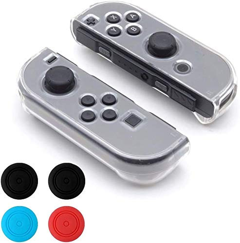 Coque de protection rigide transparente anti-rayures amovible avec joysticks pour manette Switch NS NX
