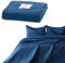 AmeliaHome Tagesdecke 200x220 cm dunkelblau Bettüberwurf zweiseitig Prägung Matt Satin Carmen