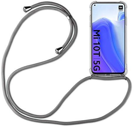 betterfon Hülle Kompatibel mit Xiaomi Mi 10T Pro | Handykette Smartphone Halskette Hülle mit Band | Handyhülle mit Kordel zum Umhängen Kompatibel für Mi 10T Pro | Grau