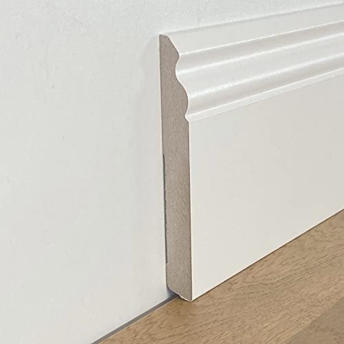 52,8ml di BATTISCOPA ZOCCOLINO DUCALE in FIBRA DI LEGNO COMPATTA 140X15 BIANCO